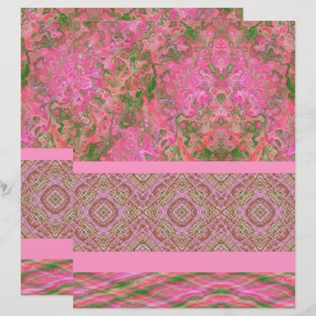 Rosa Muster-Schreibwarenpapier 2-seitige Seite (Vorne/Hinten)