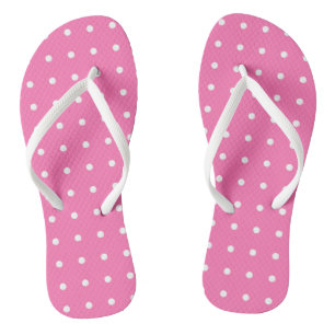 Rosa Muster Weiße Punkte rustikales Muster Flip Flops