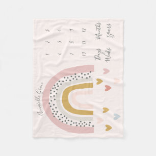 Rosa Mutte Rainbow Monthly Baby Milestone Fleecedecke