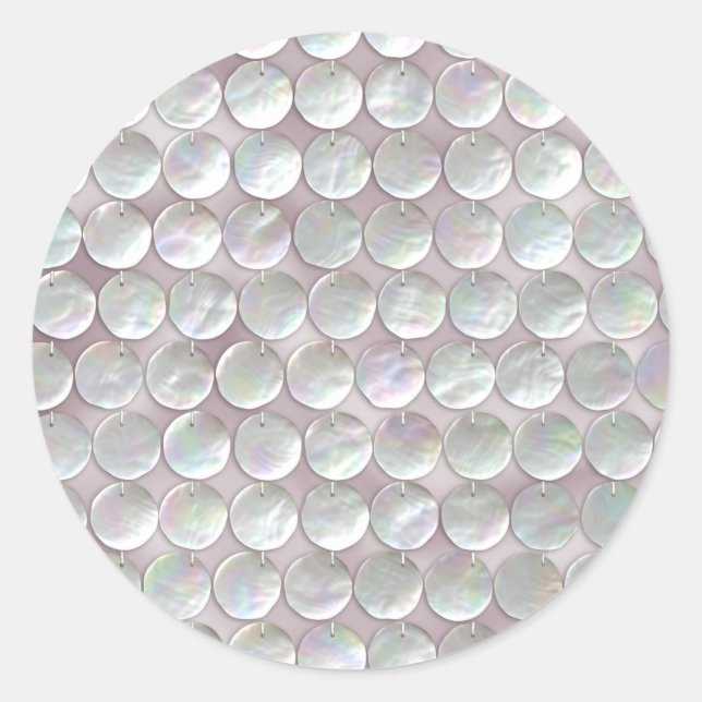 Rosa Mutter der Perlmuscheln Runder Aufkleber (Vorderseite)