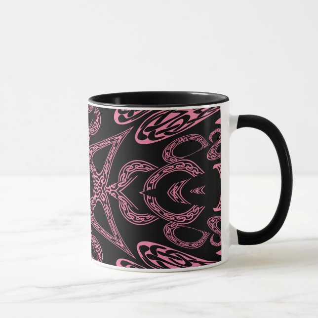 Rosa Mystery Gothic Monogram K Tasse (Rechts)