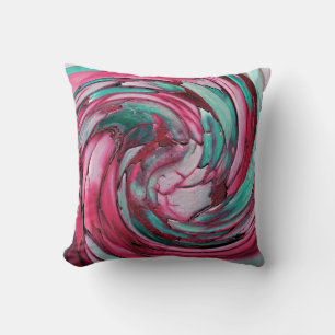 Rosa N Aquamarine Abstrakte Art Kissen