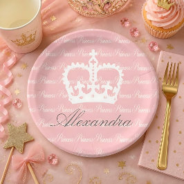 Rosa-n-Weiß-Prinzessin Pappteller