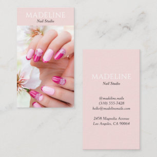 Rosa Nageldesign-Foto Visitenkarte