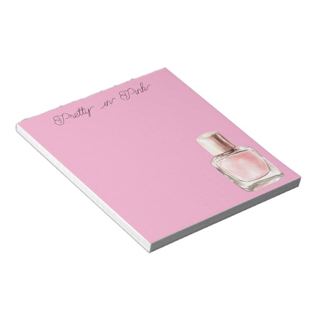 Rosa Nagellack Notizblock (angewinkelt)