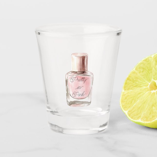 Rosa Nagellack Schnapsglas (Vorderseite)