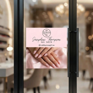 Rosa Nagelstudio-Foto Social Media Logo Fensteraufkleber