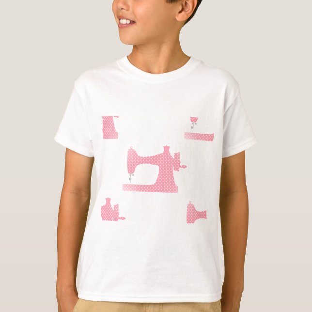 rosa Nähmaschine T-Shirt (Vorderseite)