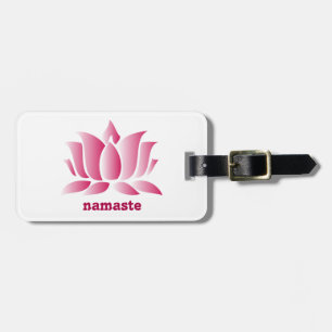 Rosa namaste Lotos des Yoga Gepäckanhänger
