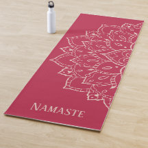 Rosa Namaste Yoga Mat mit Mandala