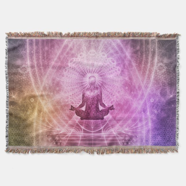 Rosa Namaste Zen Decke (Vorderseite)