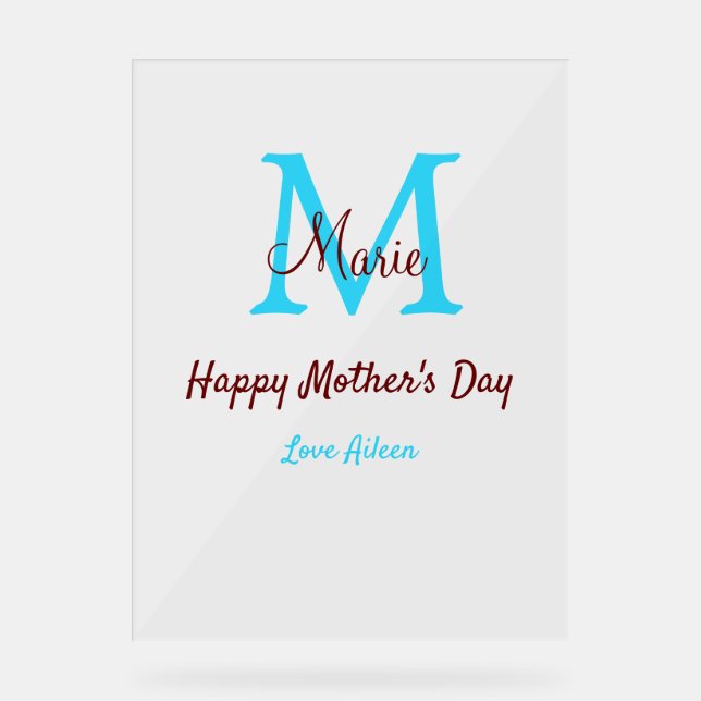 Rosa Name der kleinen Mütter Acrylschild (Vorderseite)