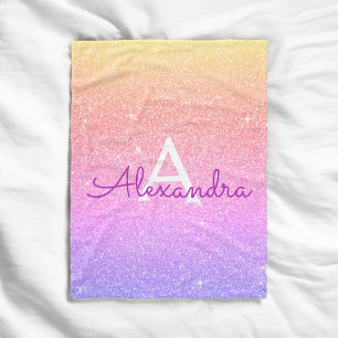 Rosa Name des Lila Glitzer Fleecedecke