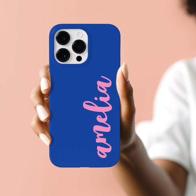 Rosa Name fett farbig blau Case-Mate iPhone Hülle (Pink name bold colorful blue Case-Mate iPhone case)