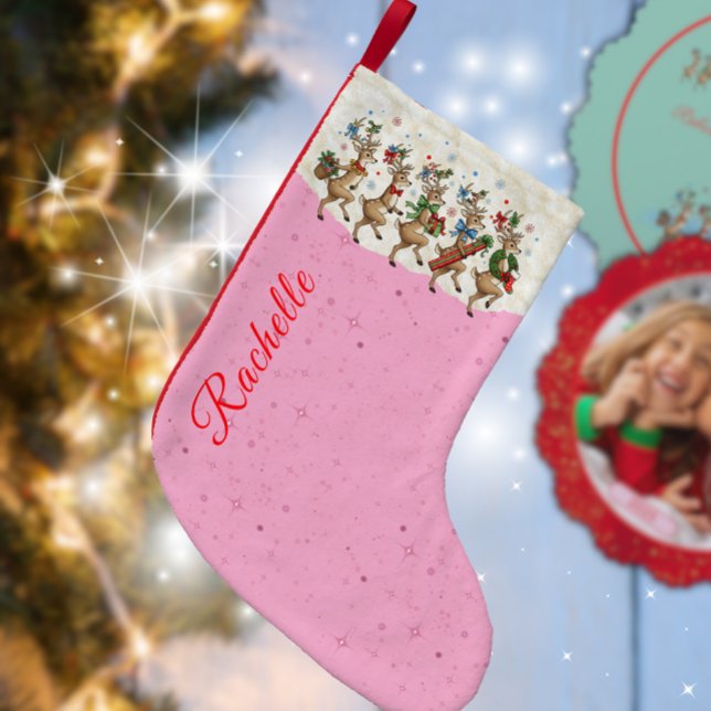 Rosa Name Marching Quirky Weihnachtsmann Kleiner Weihnachtsstrumpf (Von Creator hochgeladen)