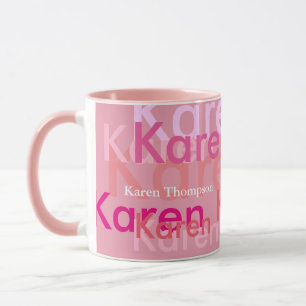 rosa Name modern, cool und personalisiert Tasse