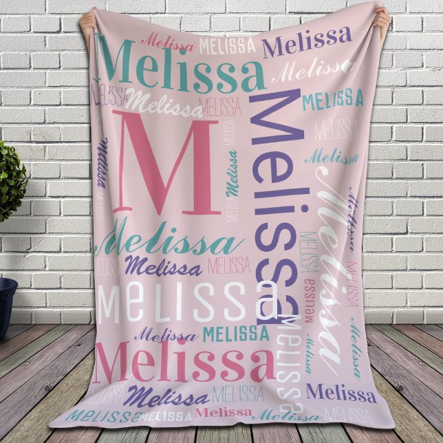 Rosa Name und Monogram Cloud Word Art Sherpadecke (Von Creator hochgeladen)