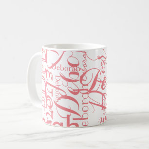 rosa Namensmuster auf hübsch weiß Kaffeetasse