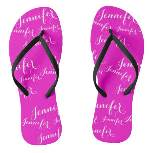 Rosa-Namensmuster Slim Straps Flip Flops