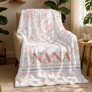 Rosa NANA-Namen nach Maß Fleecedecke