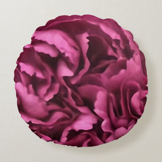 Rosa Narbe Rundes Kissen (Vorderseite)