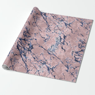 Rosa Navy Blau Geschenkpapier