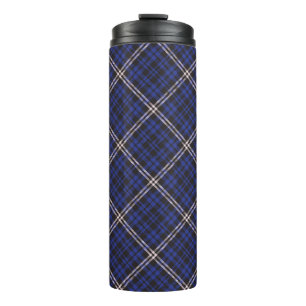 rosa Navy Diagonal Kariert Tartan texturiert Nahtl Thermosbecher