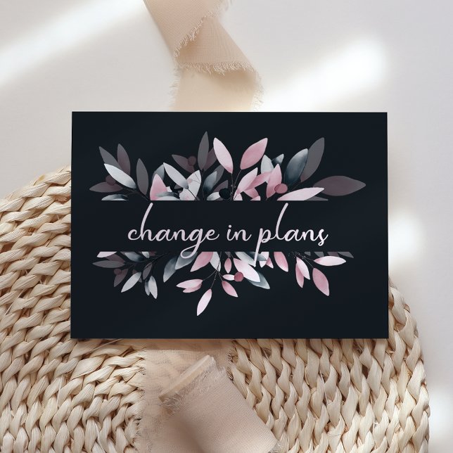 Rosa Navy Elegante weiche Wasserfarbe Veränderung  Ankündigungspostkarte (Von Creator hochgeladen)