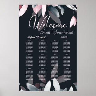 Rosa Navy Elegantes weiches Aquarelldiagramm Poster