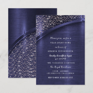 Rosa Navy Glitzer Brautparty Geburtstag Sweet 16 t Einladung