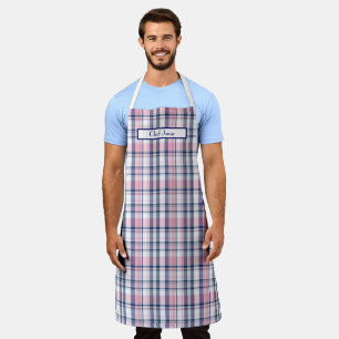 Rosa Navy Grün Weiß Preppy Madras Schürze