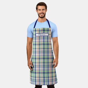 Rosa Navy Hellgrün Weiß Preppy Madras Schürze
