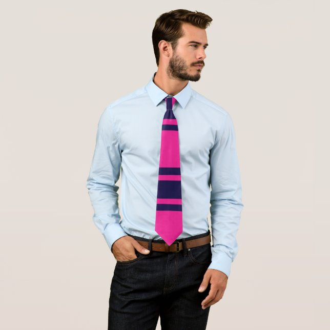 Rosa Navy Streifen Krawatte (Beispiel)