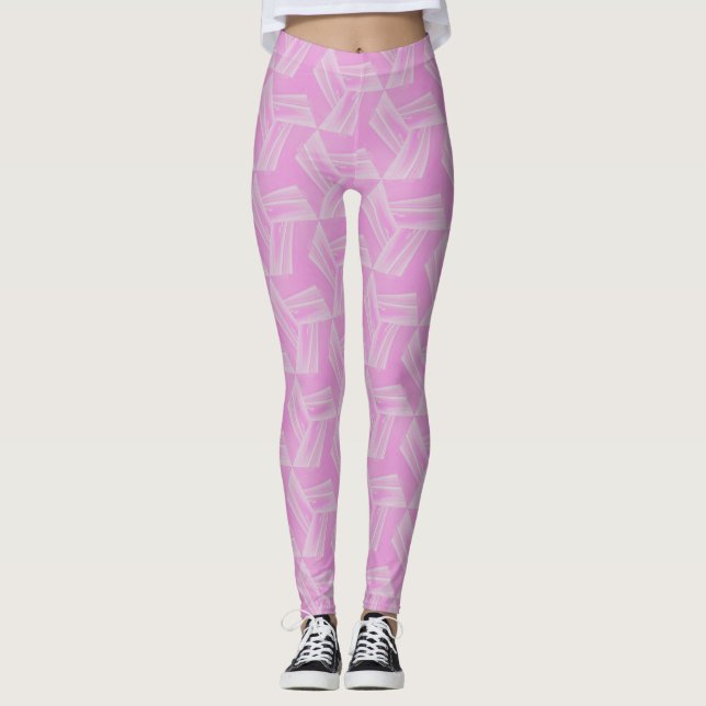 Rosa Nebel Dreamflow Nahtloses Muster Leggings (Vorderseite)