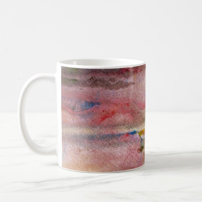 Rosa Nebel-Entwurfs-Monogramm-Tasse Kaffeetasse (Links)