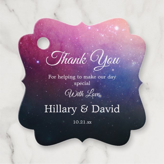 Rosa Nebel Wolken Geschenkanhänger (Vorderseite)