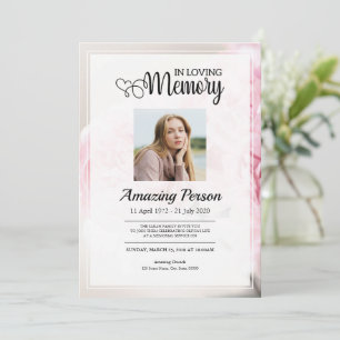 Rosa Nelke Beerdigung Einladung