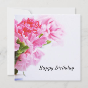 Rosa Nelke Blume Happy Birthday Karte