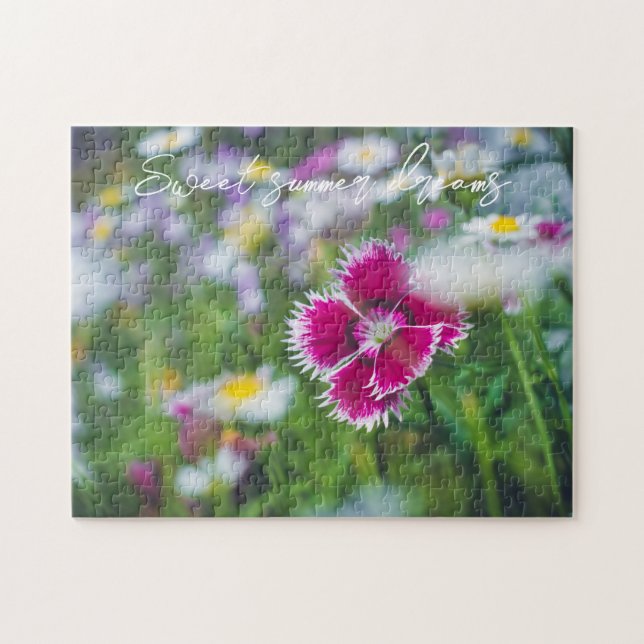 Rosa Nelke mit Gänse Puzzle (Horizontal)