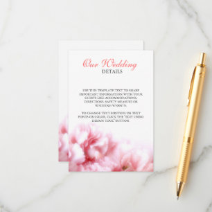 Rosa Nelken Begleitkarte