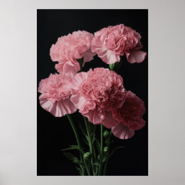 Rosa Nelken Blume Art Print Poster