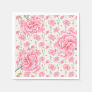 Rosa Nelken Hochzeitsdusche Serviette