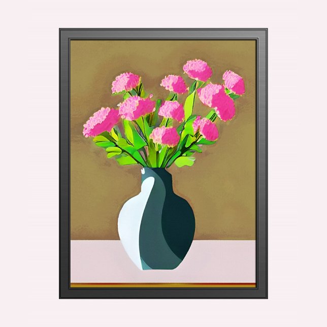 Rosa Nelken in der Vase Moderne Kunst Poster (Von Creator hochgeladen)