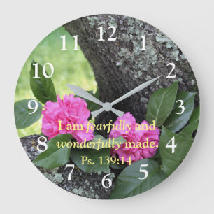 Rosa Nelken Psalmwall Uhr