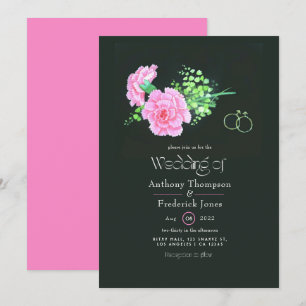 Rosa Nelken Schwule Hochzeitseinladung Einladung