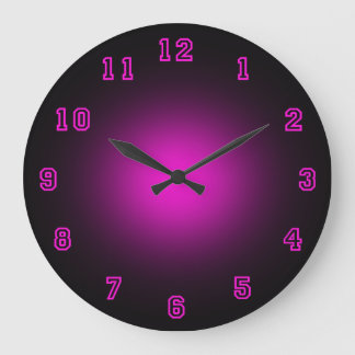 Rosa Neon 10,75" Große Wanduhr