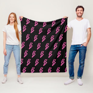 Rosa Neon-Blitz-Muster Fleecedecke
