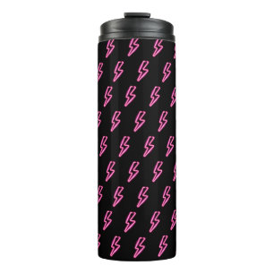 Rosa Neon-Blitz-Muster Thermosbecher
