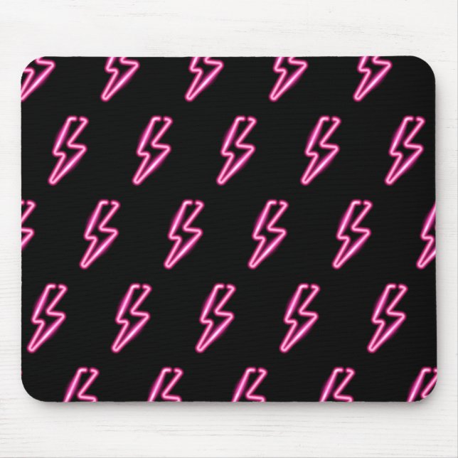 Rosa Neon-Blitzmuster Mousepad (Vorne)