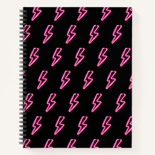 Rosa Neon-Blitzmuster Notizbuch